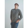 Raheen Tweed Roll Neck Mens Merino Wool Sweater - Light Grey
