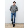 Raheen Tweed Roll Neck Mens Aran Merino Wool Sweater - Light Grey