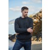 Glenamoy Aran Fisherman Raglan Crew - Black