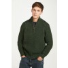 Knockroe Mens Aran Fisherman Raglan Troyer - Green