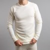 Merino Skins – Unisex Long Sleeve Crew Neck – White - - 100% Australian Merino Wool