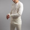 Merino Skins – Unisex Long Sleeve Crew Neck – White - - 100% Australian Merino Wool