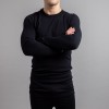 Merino Skins – Unisex Long Sleeve Crew Neck - Black - 100% Australian Merino Wool