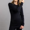 Merino Skins – Unisex Long Sleeve Crew Neck - Black - 100% Australian Merino Wool