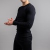 Merino Skins – Unisex Long Sleeve Crew Neck - Black - 100% Australian Merino Wool