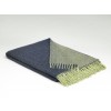 Navy and Apple 100% Merino Lambswool Blanket