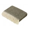 Shetland Pure New Wool - Herringbone Vintage Gray - Throw Blanket - Bronte By Moon