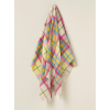 Falmouth Check Pure New Wool Throw  Ivory & Pink