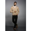 Merino Wool Sport V-Neck - Tan