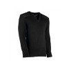 York Woolly Pully V-Neck Wool Sweater, Black
