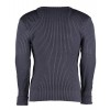 York Woolly Pully V-Neck Wool Sweater, Blue Grey