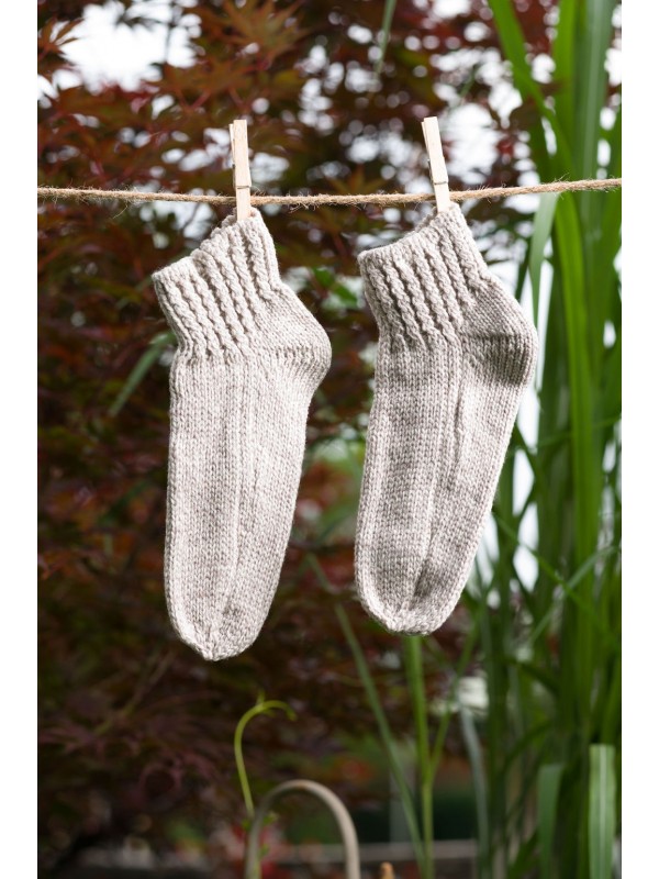 Aran wool socks top
