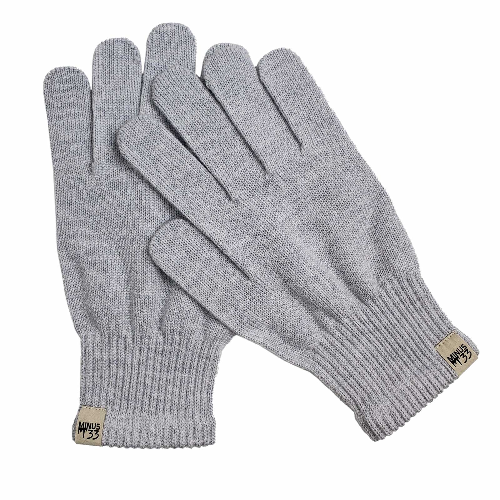 Minus33 Merino Wool Glove Liners Lightweight Ash Gray