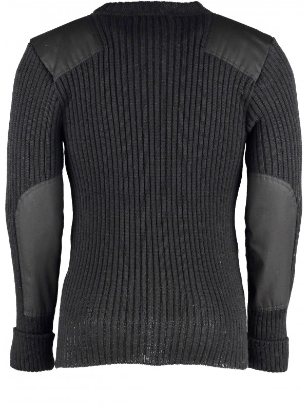 York Woolly Pully Crew Neck Wool Sweater, Black